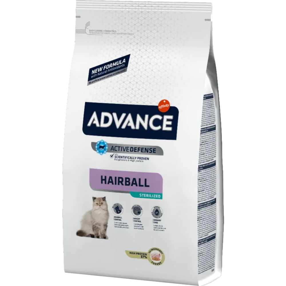 Картинка товара Корм для кошек «Advance» Sterilized Hairball, индейка/ячмень, 3 кг