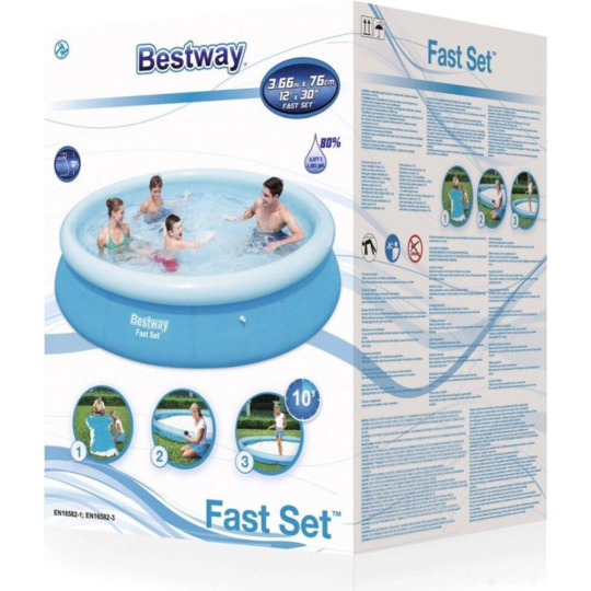 Надувной бассейн «Bestway» Fast Set 57273, 366x76 см