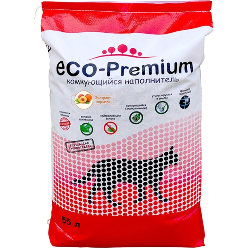 Наполнитель для туалета «ECO-Premium» древесный, персик, 55 л