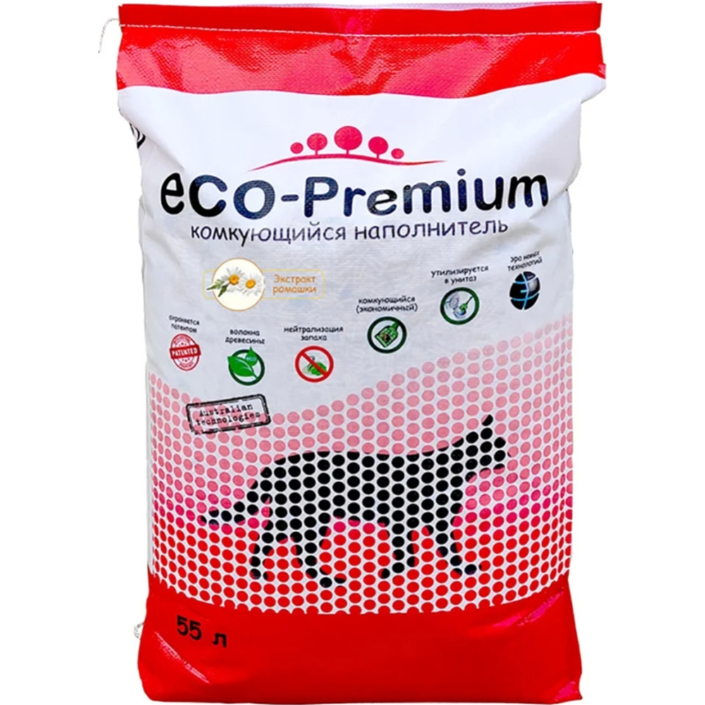 Наполнитель для туалета «ECO-Premium» древесный, ромашка, 55 л