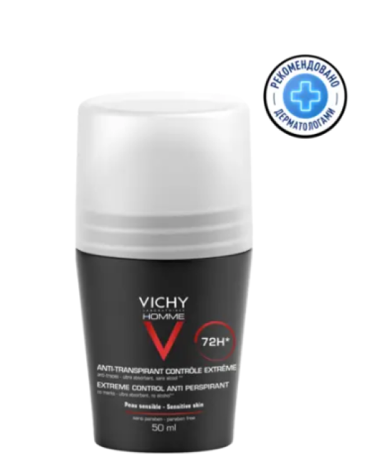 Дезодорант шариковый VICHY Homme Против избыточного потоотделения 72 ч, 50 мл