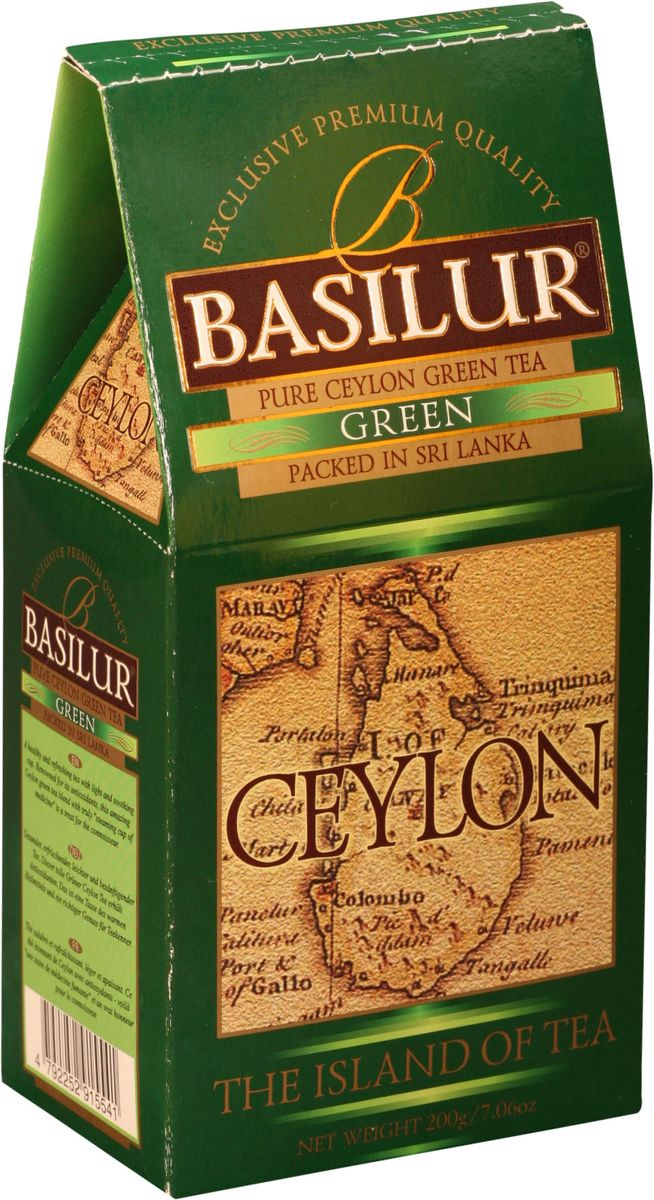 Чай зеленый листовой BASILUR Green Ceylon, 100г. Шри-Ланка