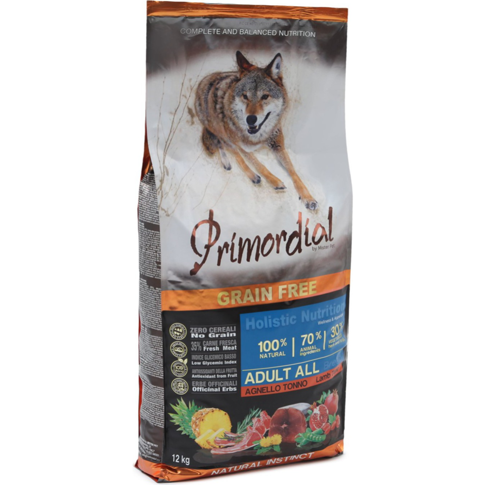 Корм для собак «Primordial» Dog Adult Tuna & Lamb, ягненок/тунец, MSP5312, 12 кг