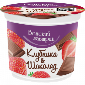 Тво­рож­ный десерт «Вен­ский зав­тра­к» клуб­ни­ка-шо­ко­лад, 4%, 150 г