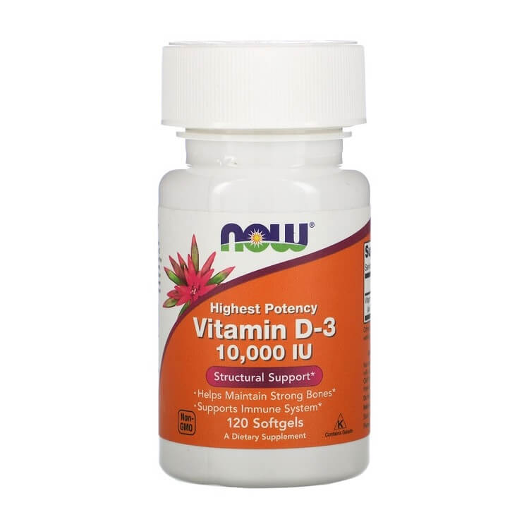 NOW Vitamin D3 10 000 IU (Витамин Д3 10 000 МЕ) 120 капс