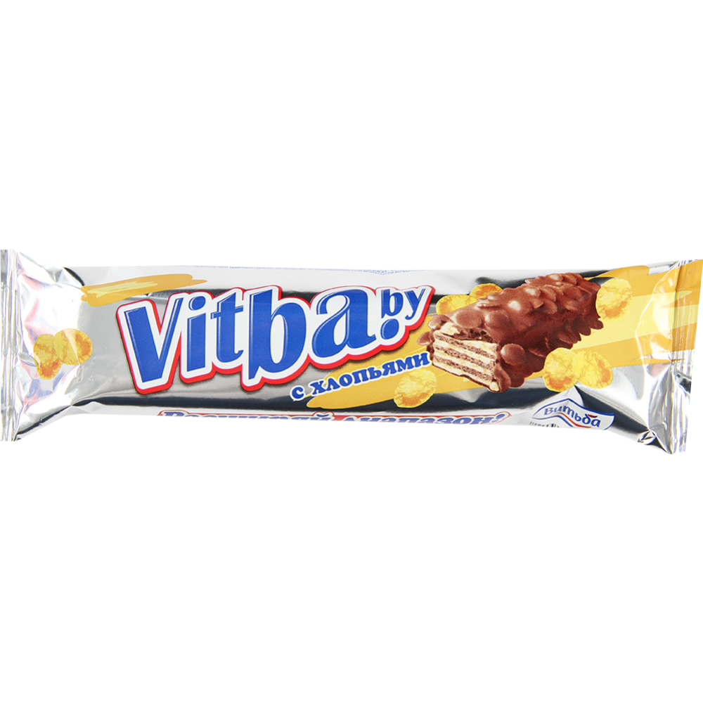 Вафельный батончик «Vitba.by» с хлопьями в молочной глазури, 38 г #0