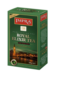 Чай IMPRA "Royal Elixir Tea" 100 грамм, крупнолистовой, зеленый, Шри-ланка.