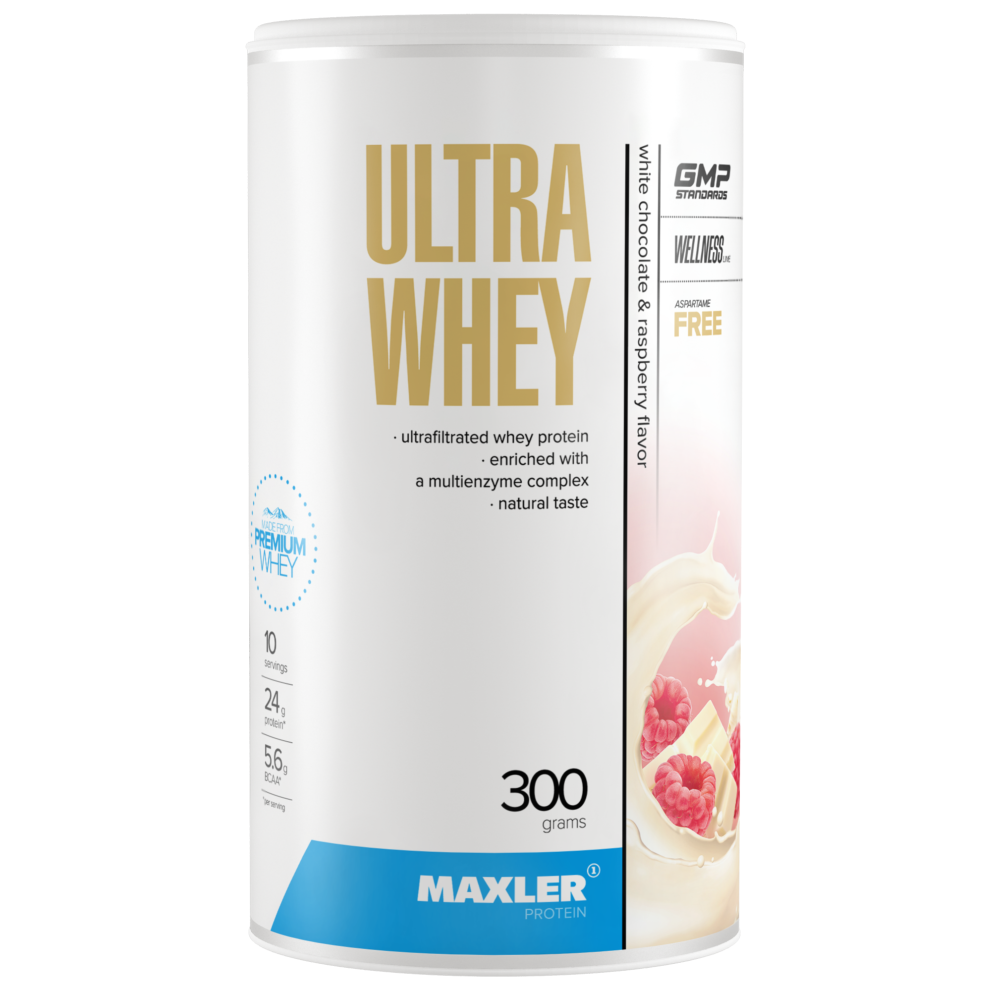 Протеин Maxler Ultra Whey 300 g (can) - White Chocolate and Raspberry