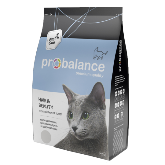 Корм для кошек «ProBalance» Красивая шерсть и здоровая кожа, 400 г  