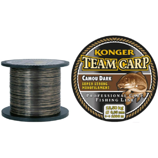 Леска рыболовная «Konger» Team Carp Camou Dark, 229001025, 1000 м, 0.25 мм