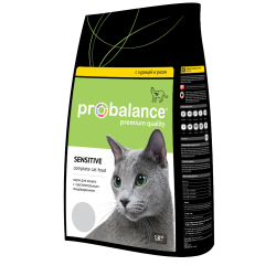 Корм для кошек «ProBalance» Sensitive курица-рис, 1.8 кг