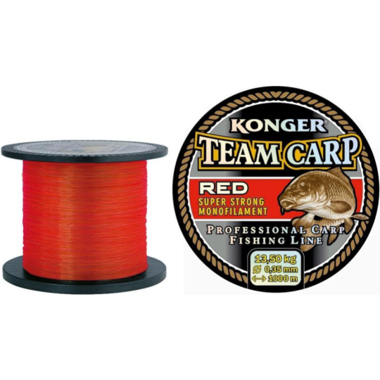 Леска рыболовная «Konger» Team Carp Red, 265001035, 1000 м, 0.35 мм