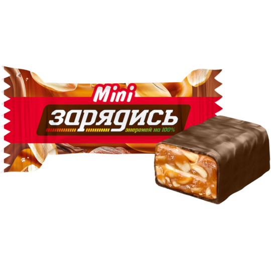 Конфеты «Батончик Зарядись» Mini, с соленой карамелью, арахисом, миндалем и фундуком, 200 г