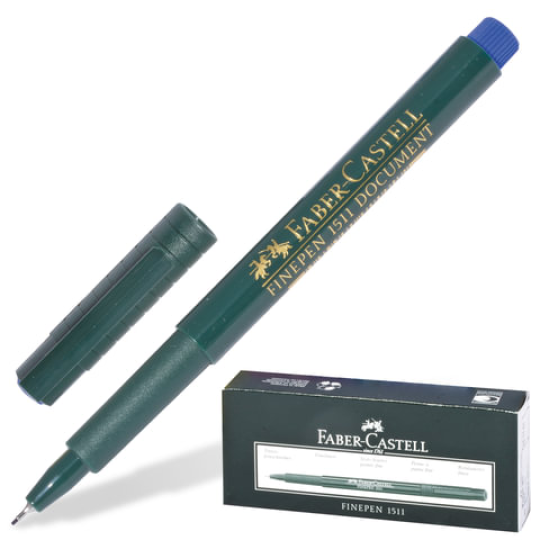 Ручка капиллярная (линер) FABER-CASTELL “Finepen 1511”, СИНЯЯ, линия 0,4 мм