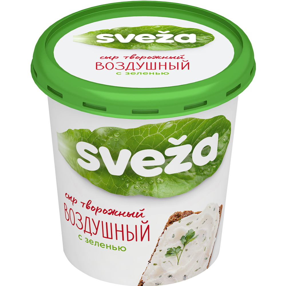 Сыр творожный «SVEZA» Воздушный с зеленью, 60%, 150 г #0