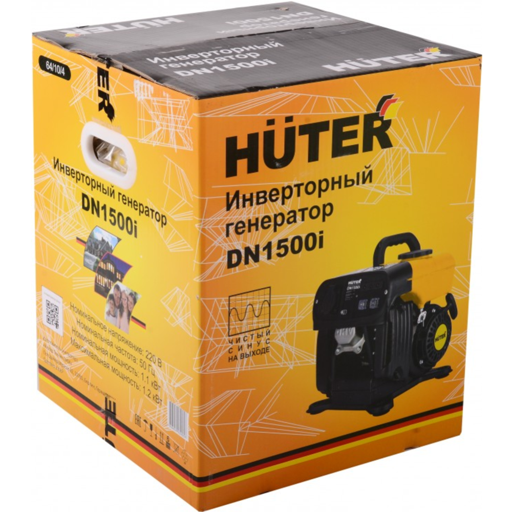 Бензиновый генератор «Huter» DN1500i, 64/10/4