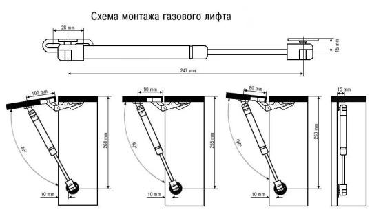 Газлифт GTV 50 N подъёмный механизм 2 шт