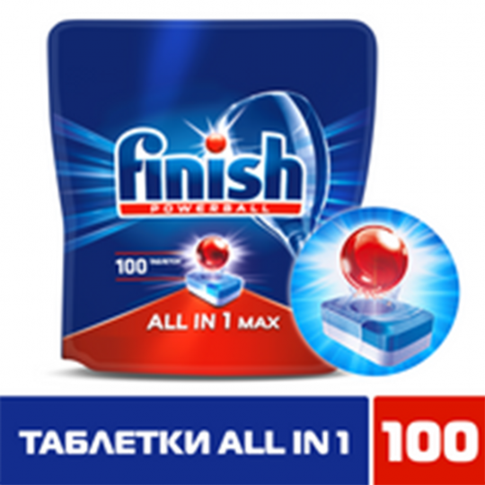 Таблетки для посудомоечных машин «Finish» Powerball. All in 1 Max, 100 шт