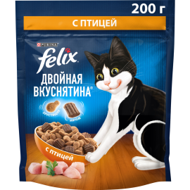 Корм для кошек «Felix» двойная вкуснятина, с птицей, 200 г