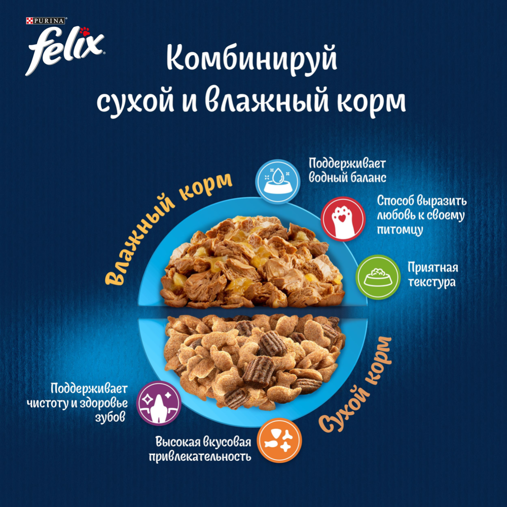 Корм для кошек «Felix» двойная вкуснятина, с птицей, 200 г