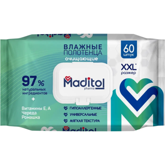 Полотенца влажные «Maditol» XXL, 60 шт