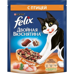 Корм для кошек «Felix» двой­ная вкус­ня­ти­на, с птицей, 600 г