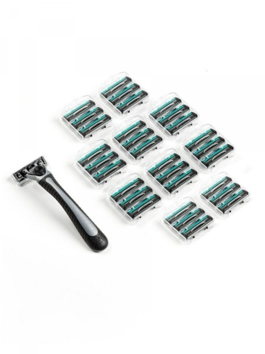 Бритва мужская / бритвенный станок мужской / станок для бритья мужской / бритва для мужчин TOPTECH PRO 3 (бритва+31 кассета)