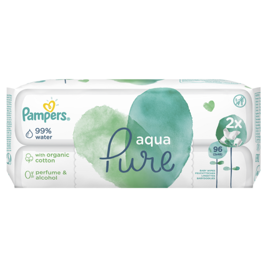 Детские влажные салфетки «Pampers» Aqua Pure, 96 шт