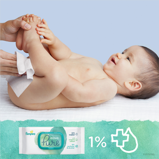 Детские влажные салфетки «Pampers» Aqua Pure, 96 шт