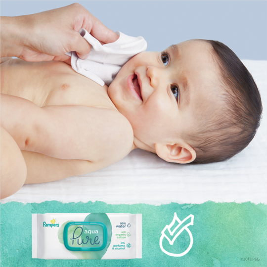 Детские влажные салфетки «Pampers» Aqua Pure, 96 шт