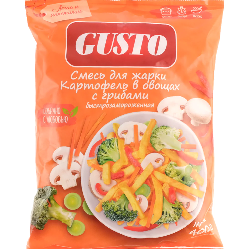 Смесь для жарки «Gusto» картофель с овощами и грибами, замороженная, 400 г  купить в Минске: недорого в интернет-магазине Едоставка