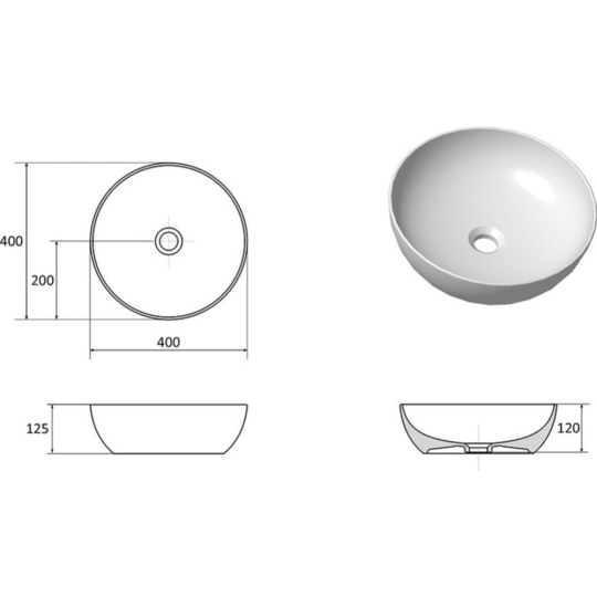 Умывальник «Ravak» Uni Slim 40 B, XJX01140003