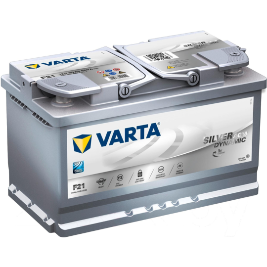 Аккумулятор автомобильный «Varta» Silver Dynamic AGM, 580901080, 80 А/ч, 315x175x190 мм