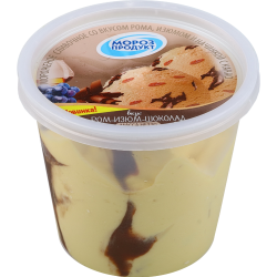 Мо­ро­же­ное «Мо­роз­про­дук­т» сли­воч­ное, со вкусом рома, изюма и шо­ко­ла­да, 250 г