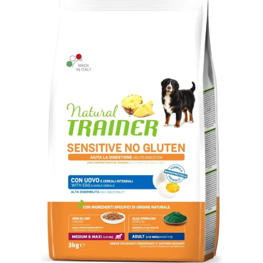 Корм для собак «Trainer» Sensitive Medium&Maxi Adult No Gluten, яйцо, 3 кг