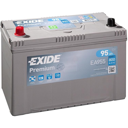 Аккумулятор автомобильный «Exide» EA955, 95 А/ч, 306x173x222 мм