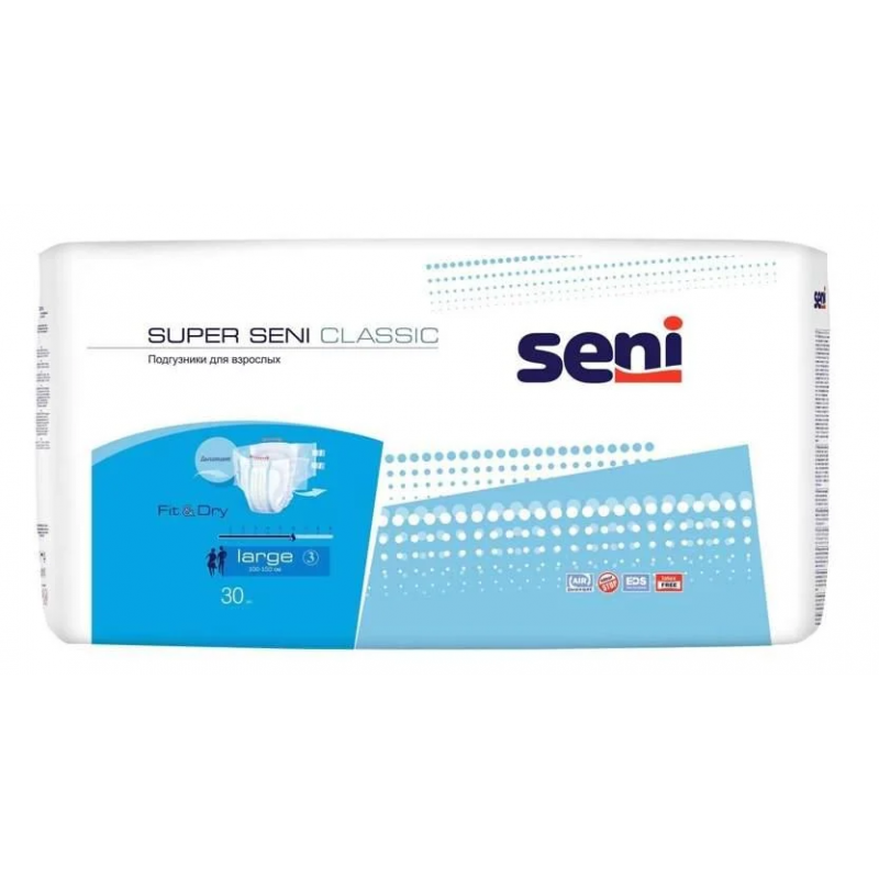 Подгузники для взрослых Seni Super Classic Large  30 шт. x 4 упак.