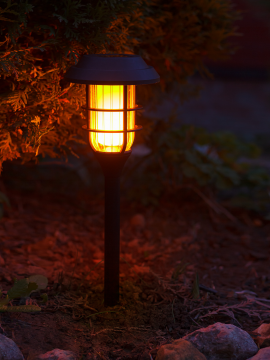 Светодиодный садовый светильник-фонарь с солнечной батареей, черный CL-S15F