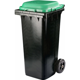 Бак для мусора «Альтернатива» М4603, черный/зеленый, 120 л