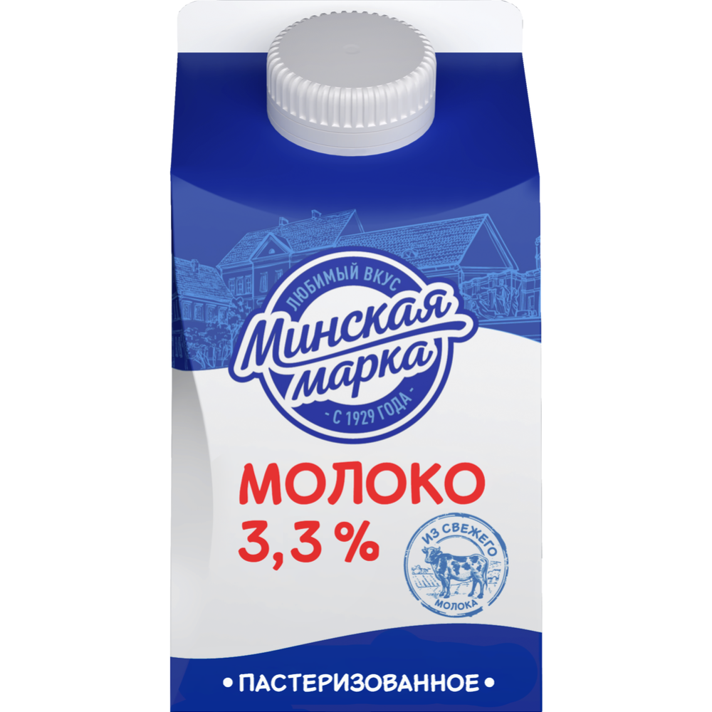 Молоко пи­тье­вое па­сте­ри­зо­ван­ное «Мин­ская марка» 3.3%, 0.5 л