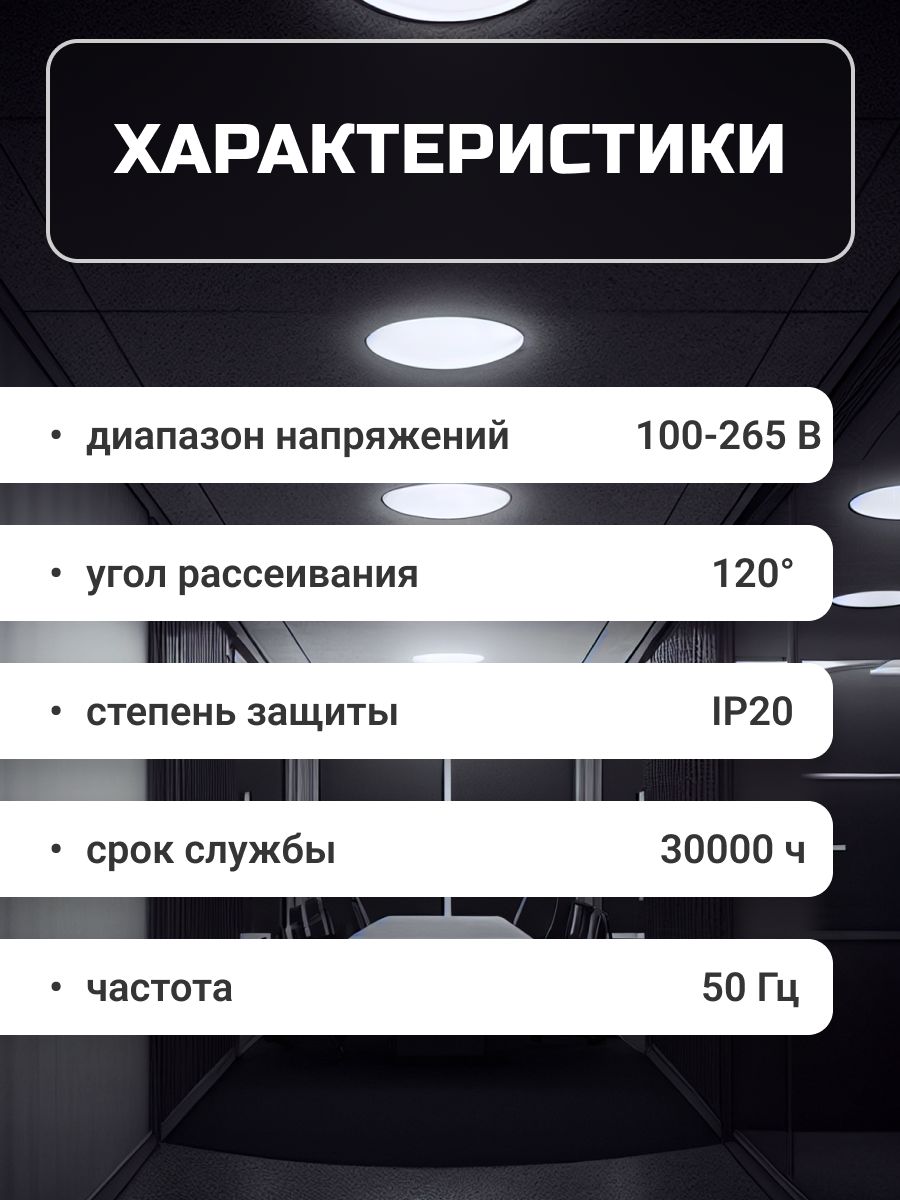 Светильник светодиодный накладной "Даунлайт НАРОДНЫЙ" круг СПО (белый) алюминий 12Вт 4000К SQ0329-4216