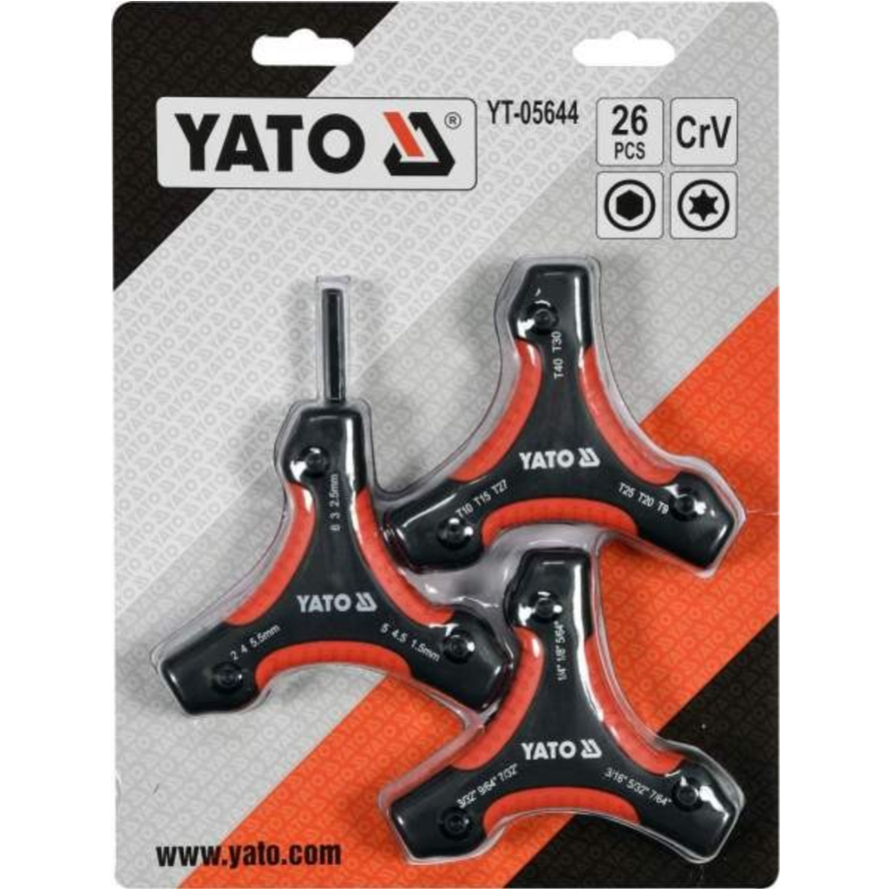 Набор слесарных ключей «Yato» YT-05644, CrV, 26 шт
