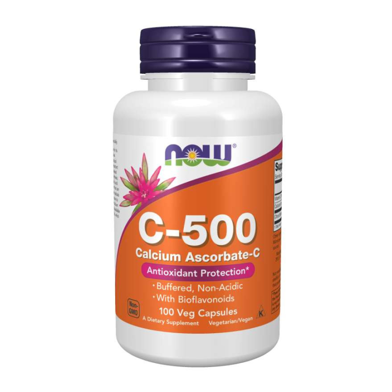 NOW C-500 Calcium Ascorbate-C (аскорбат кальция), Витамин С-500 мг - 100  вег капсул