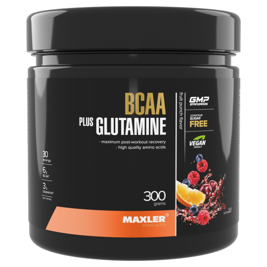 ВСАА с глютамином Maxler BCAA + Glutamine 300 g - Fruit Punch