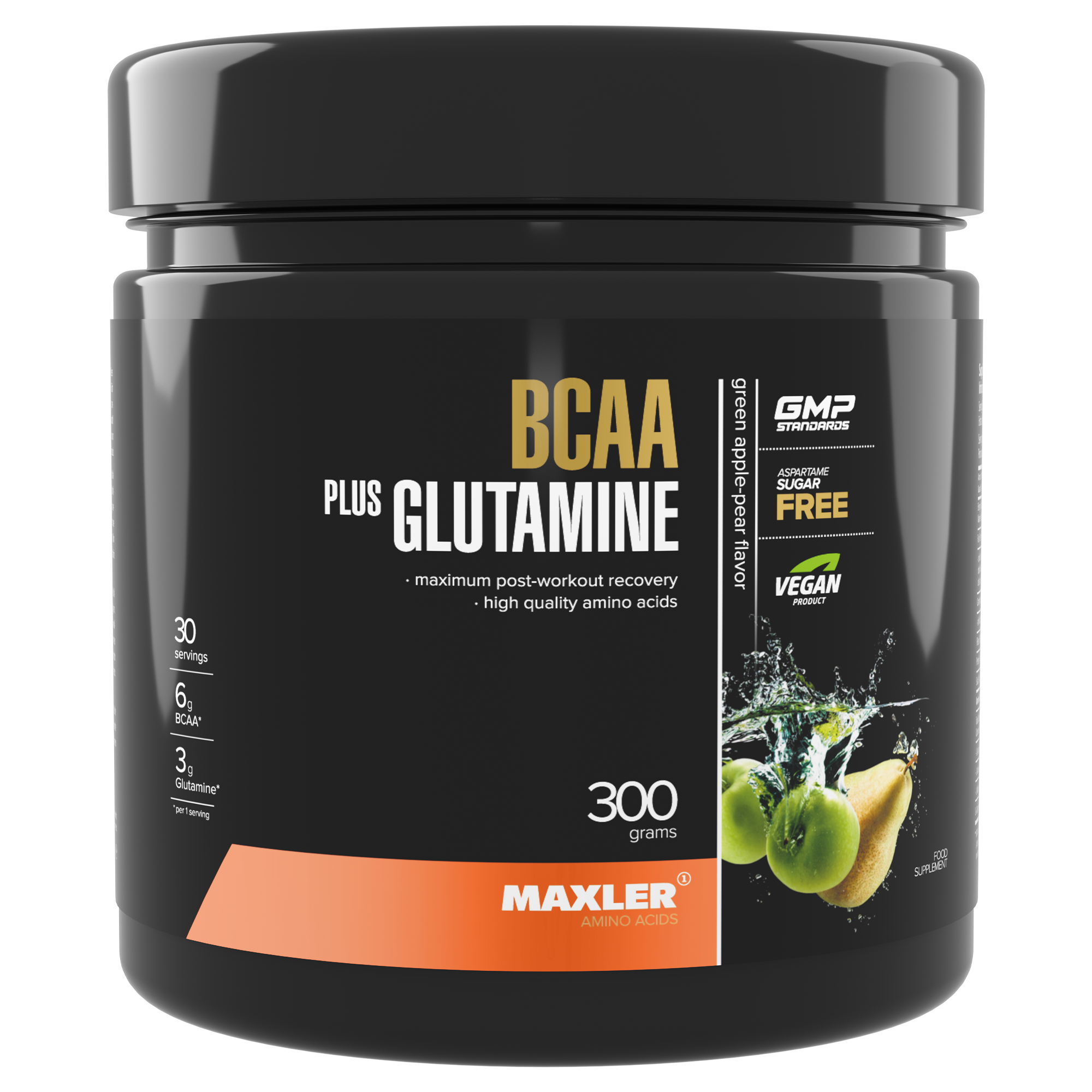 ВСАА с глютамином Maxler BCAA + Glutamine 300 g - Green Apple-Pear