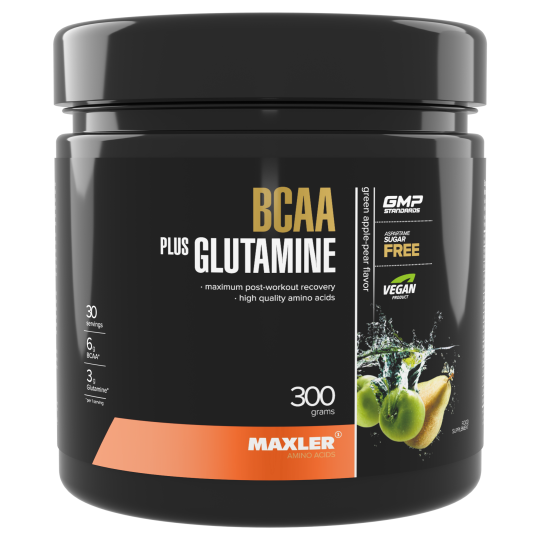 ВСАА с глютамином Maxler BCAA + Glutamine 300 g - Green Apple-Pear