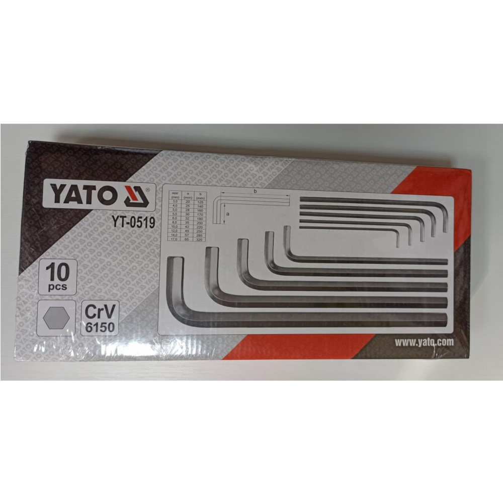 Набор ключей шестигранных «Yato» YT-0519, CrV, 10 шт