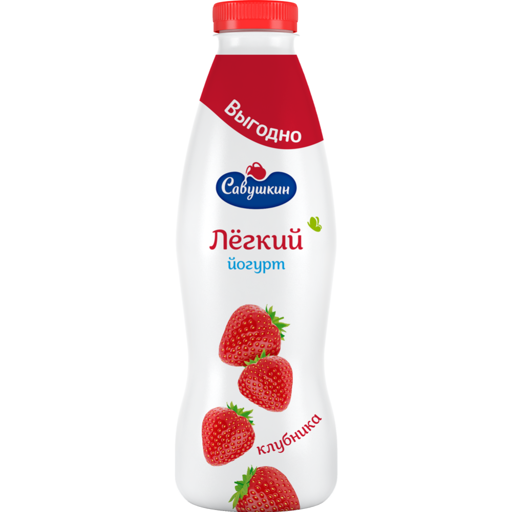 Йогурт питьевой «Ласковое лето» клубника, 1%, 900 г #0