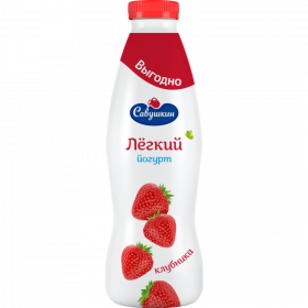 Йогурт пи­тье­вой «Лас­ко­вое лето» клуб­ни­ка, 1%, 900 г