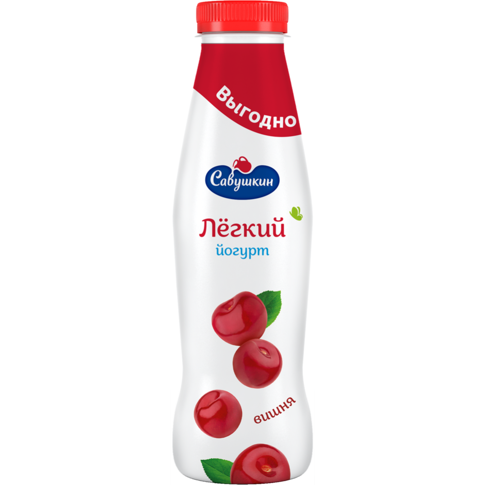 Йогурт питьевой «Ласковое лето» вишня, 1%, 415 г #0